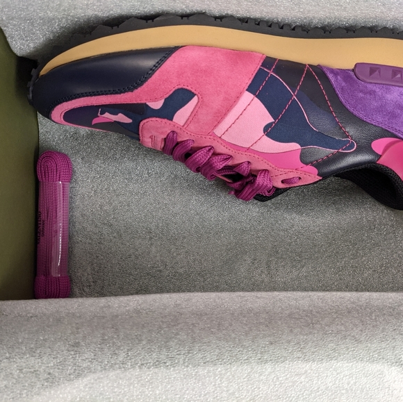 Valentino Pink & Blue Camouflage Sneakers . Size 40 - Picture 2 of 6